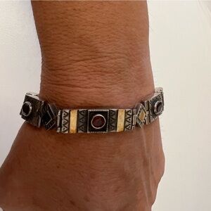 Sterling Silver and Garnet Bracelet. Excellent Condition.